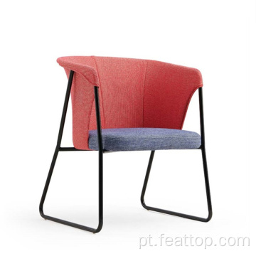 Velvet Fabric Splicing Lounge Chaid Restaurant Lounge Chair